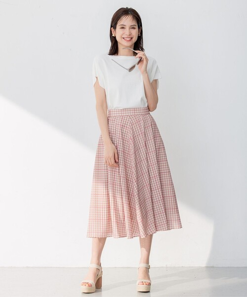 組曲(クミキョク)の「【洗える・型崩れしにくい】CHAI ニットTシャツ(ニット/セーター・レディース・ピンク系/アイボリー系/オールドローズ系/ネイビー系・5/7/6)」の9枚目の写真