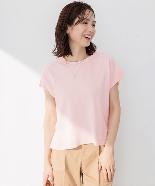 組曲(クミキョク)の「【洗える・型崩れしにくい】CHAI ニットTシャツ(ニット/セーター・レディース・ピンク系/アイボリー系/オールドローズ系/ネイビー系・5/7/6)」の10枚目の写真