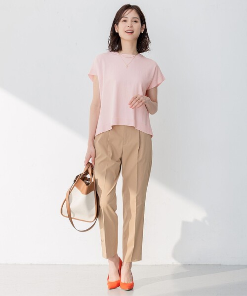 組曲(クミキョク)の「【洗える・型崩れしにくい】CHAI ニットTシャツ(ニット/セーター・レディース・ピンク系/アイボリー系/オールドローズ系/ネイビー系・5/7/6)」の12枚目の写真