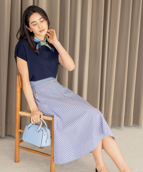 組曲(クミキョク)の「【洗える・型崩れしにくい】CHAI ニットTシャツ(ニット/セーター・レディース・ピンク系/アイボリー系/オールドローズ系/ネイビー系・5/7/6)」の22枚目の写真