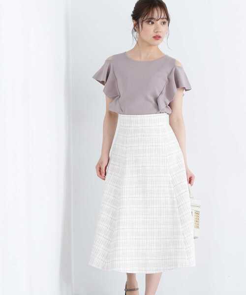 PROPORTION BODY DRESSING（プロポーションボディドレッシング）の「チェックフレアスカート / 1213120406（スカート・レディース・ライトグリーン/ベージュ/グレー・X-SMALL/MEDIUM/SMALL）」の15枚目の写真