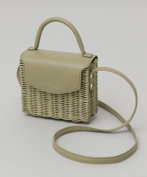 A part by（アパートバイ）の「ラタンショルダーバッグ（ショルダーバッグ・レディース・ライトグリーン/ブラック・FREE）」の7枚目の写真