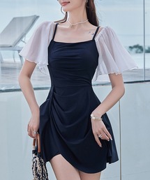 TeddyShop（テディショップ）の「レディース水着 2WAYオフショルワンピ風シースルーオールインワンスイムウェア（水着）」