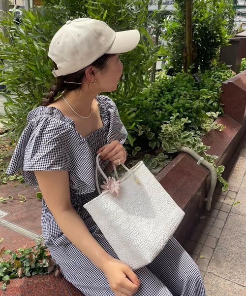 美品　Letraのメルカドバッグ ホワイト かごバッグ タッセル付き　sizeM MERCADO BAG - ROMBO - White (S) | Letra｜レトラ公式通販