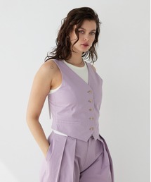 Contrast V Neck Vest /Vネックベストトップス