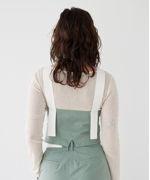 ALEXIA STAM（アリシアスタン）の「Contrast V Neck Vest /Vネックベストトップス（ベスト・レディース・ピンク系その他/サンドベージュ/グリーン・S/M）」の10枚目の写真