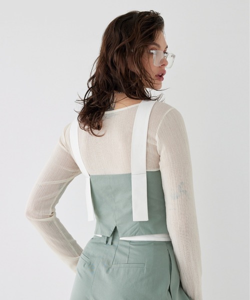 アリシアスタン　ベスト ALEXIA STAM（アリシアスタン）の「Contrast V Neck Vest /V