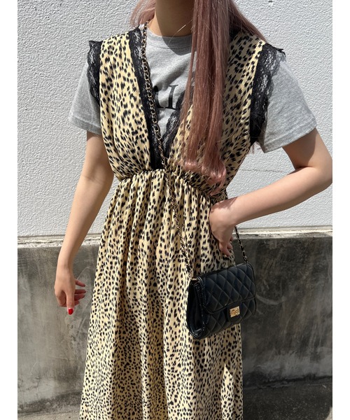 WC（ダブル シー）の「レオパードロングワンピース（ワンピース・レディース・ベージュ系その他・FREE）」の4枚目の写真