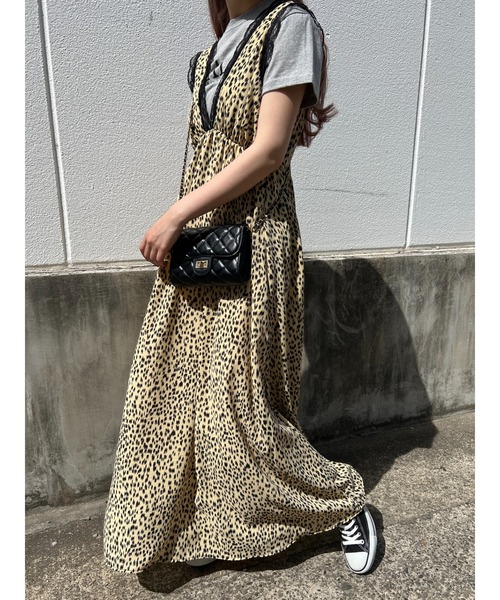 WC（ダブル シー）の「レオパードロングワンピース（ワンピース・レディース・ベージュ系その他・FREE）」の5枚目の写真