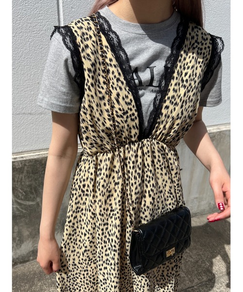 WC（ダブル シー）の「レオパードロングワンピース（ワンピース・レディース・ベージュ系その他・FREE）」の8枚目の写真