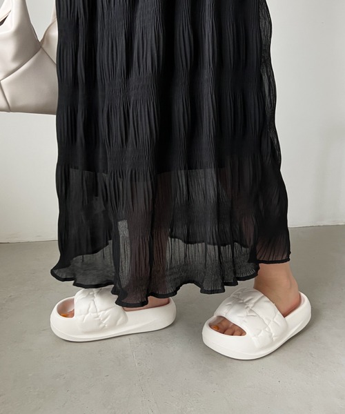 CLEA（クレア）の「パデッドフラット厚底サンダル（サンダル・レディース・グリーン/ホワイト/ブラック・23.5cm/24.5cm）」の4枚目の写真