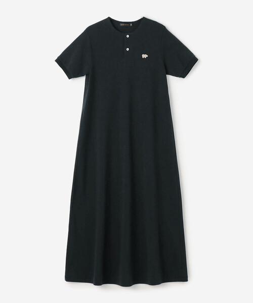SCYE BASICS（サイベーシックス）の「SCYE BASICS |〈別注〉鹿の子ヘンリーネックワンピース WOMEN（ワンピース・レディース・ダークネイビー/ブラック・38）」の14枚目の写真