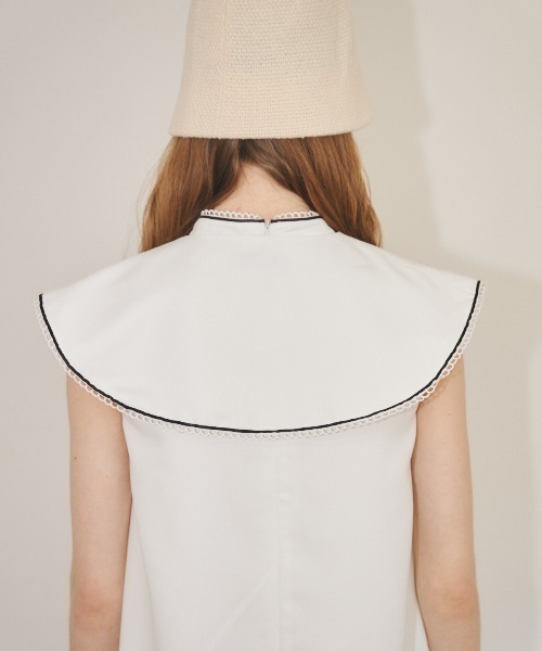 MIRO AMURETTE（ミロアミュレット）の「piping collar onepiece/つけ襟付きノースリーブワンピース（ワンピース・レディース・ホワイト・MEDIUM/SMALL）」の5枚目の写真