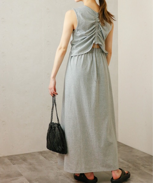 Per sist ence(パーシエンス)の「Per sist ence/パーシエンス バックドロストカットワンピース(ワンピース・レディース・ブラック/グレー・FREE)」の2枚目の写真