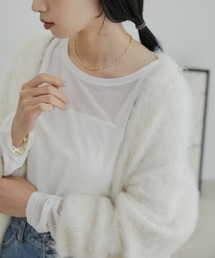 VIS | 【洗える】クルーネックシアーロングTシャツ(Tシャツ/カットソー)