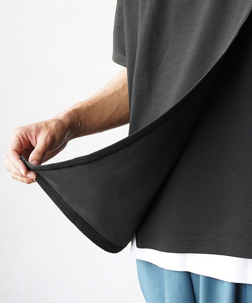 MinoriTY(マイノリティ)の「【MinoriTY】さらさら梨地素材アシメトリーカットワークアンサンブル 半袖Tシャツ+タンクトップ メンズ 夏服【2枚セット】(アンサンブル・メンズ・グリーン/ブラック/パープル・L/M/S)」の17枚目の写真