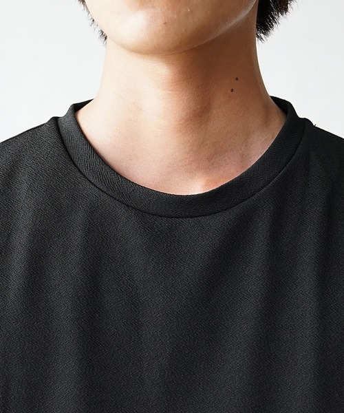 MinoriTY(マイノリティ)の「【MinoriTY】さらさら梨地素材アシメトリーカットワークアンサンブル 半袖Tシャツ+タンクトップ メンズ 夏服【2枚セット】(アンサンブル・メンズ・グリーン/ブラック/パープル・L/M/S)」の16枚目の写真