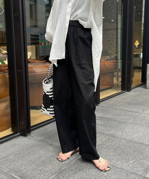 DouDou（ドゥドゥ）の「ベイカーリネン混パンツ（その他パンツ・レディース・カーキ/ブラック/ピンク・36/38）」の10枚目の写真