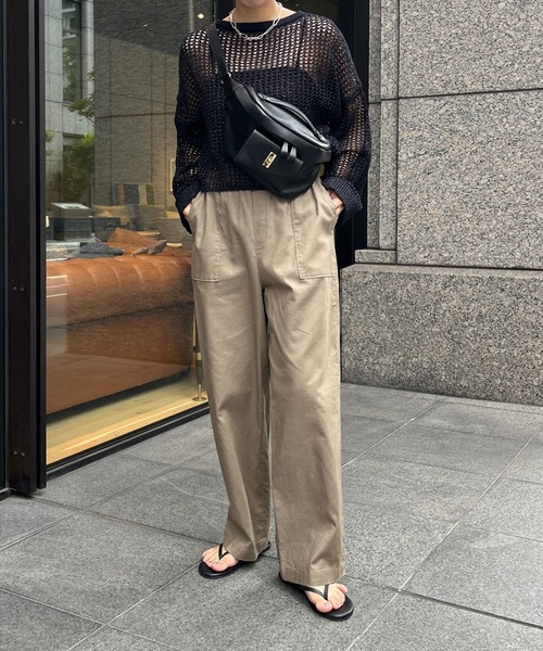 DouDou（ドゥドゥ）の「ベイカーリネン混パンツ（その他パンツ・レディース・カーキ/ブラック/ピンク・36/38）」の15枚目の写真