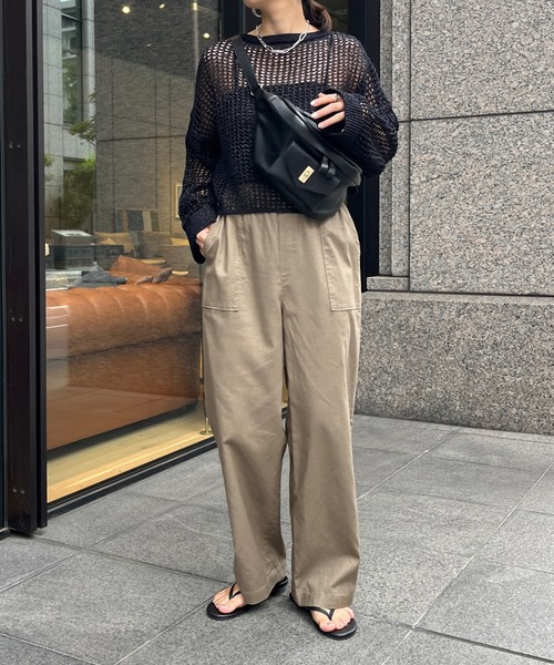 DouDou（ドゥドゥ）の「ベイカーリネン混パンツ（その他パンツ・レディース・カーキ/ブラック/ピンク・36/38）」の16枚目の写真