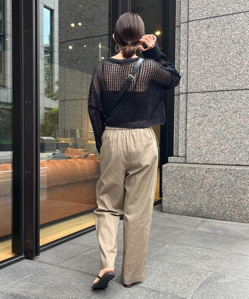 DouDou（ドゥドゥ）の「ベイカーリネン混パンツ（その他パンツ・レディース・カーキ/ブラック/ピンク・36/38）」の17枚目の写真