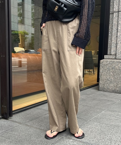 DouDou（ドゥドゥ）の「ベイカーリネン混パンツ（その他パンツ・レディース・カーキ/ブラック/ピンク・36/38）」の19枚目の写真