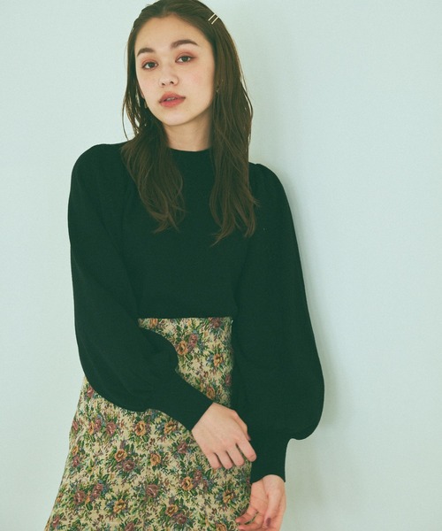 mysty woman（ミスティウーマン）の「キラキラ☆ラメハイネックニット 968228（ニット/セーター・レディース・オフホワイト/ピンク/ブルー/モカ/ブラック・FREE）」の3枚目の写真