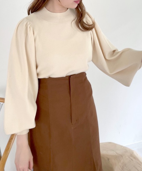 mysty woman（ミスティウーマン）の「キラキラ☆ラメハイネックニット 968228（ニット/セーター・レディース・オフホワイト/ピンク/ブルー/モカ/ブラック・FREE）」の6枚目の写真