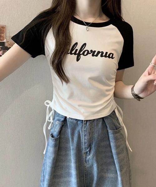 DEUXIEME CLASSE - E.TラグランスリーブTシャツ セール】ラグランスリーブギャザーTシャツ（Tシャツ/カットソー