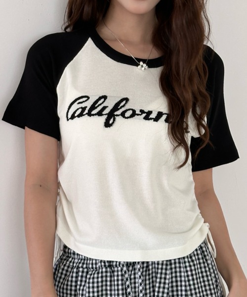 セール】ラグランスリーブギャザーTシャツ（Tシャツ/カットソー