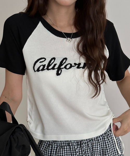 セール】ラグランスリーブギャザーTシャツ（Tシャツ/カットソー