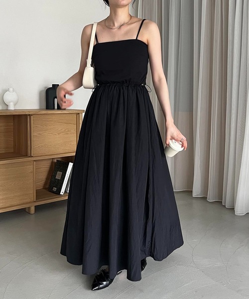 美品　カプリシューレマージュ　ベア切替キャミワンピース　ベージュ 美品 カプリシューレマージュ ベア切替キャミワンピース