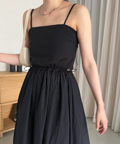 美品　カプリシューレマージュ　ベア切替キャミワンピース　ベージュ 美品 カプリシューレマージュ ベア切替キャミワンピース