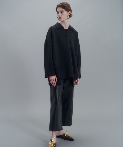 MECRE(メクル)の「フェイクレザーストレートパンツ(その他パンツ・レディース・ブラック・S/M)」の8枚目の写真