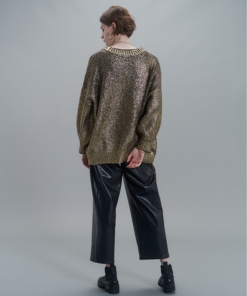 MECRE(メクル)の「フェイクレザーストレートパンツ(その他パンツ・レディース・ブラック・S/M)」の12枚目の写真
