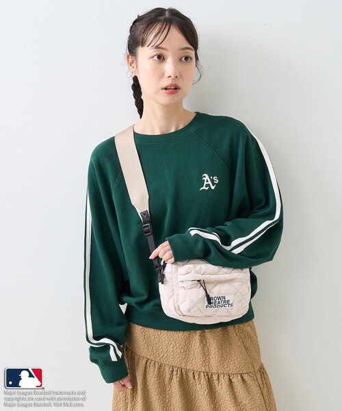 FREAK'S STORE(フリークスストア)の「MLB × FREAK'S STORE/エムエルビー MLB トラックプルオーバー/ラインスウェット(スウェット・レディース・グリーン/オフホワイト/ネイビー・フリ-)」の8枚目の写真