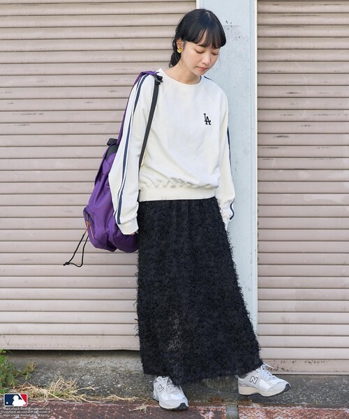 FREAK'S STORE(フリークスストア)の「MLB × FREAK'S STORE/エムエルビー MLB トラックプルオーバー/ラインスウェット(スウェット・レディース・グリーン/オフホワイト/ネイビー・フリ-)」の9枚目の写真