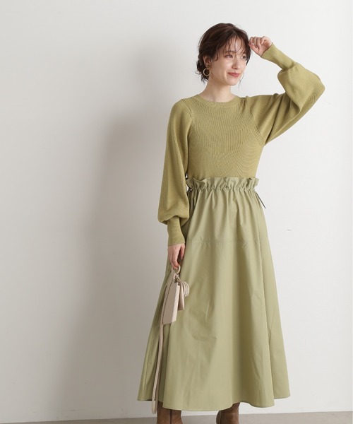 N.（N. Natural Beauty Basic）（エヌエヌナチュラルビューティーベーシック）の「◆ドッキングドロストワンピース（ワンピース・レディース・スミクロ/ライトグリーン/ナチュラル・MEDIUM）」の17枚目の写真