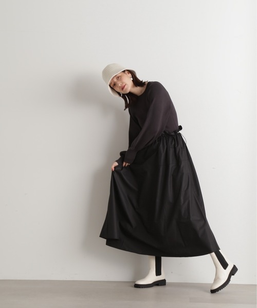 N.（N. Natural Beauty Basic）（エヌエヌナチュラルビューティーベーシック）の「◆ドッキングドロストワンピース（ワンピース・レディース・スミクロ/ライトグリーン/ナチュラル・MEDIUM）」の9枚目の写真