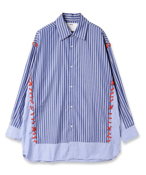 amok(アモク)の「HAND STITCH DOCKING SHIRT(シャツ/ブラウス・メンズ・ホワイト/ブルー・M/L/S)」の5枚目の写真