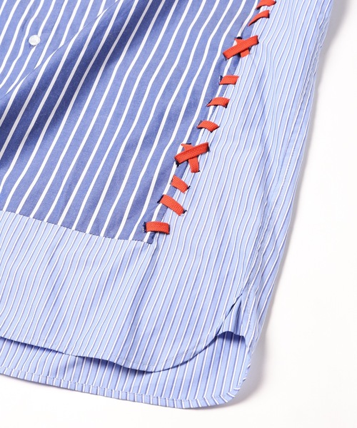 amok(アモク)の「HAND STITCH DOCKING SHIRT(シャツ/ブラウス・メンズ・ホワイト/ブルー・M/L/S)」の15枚目の写真