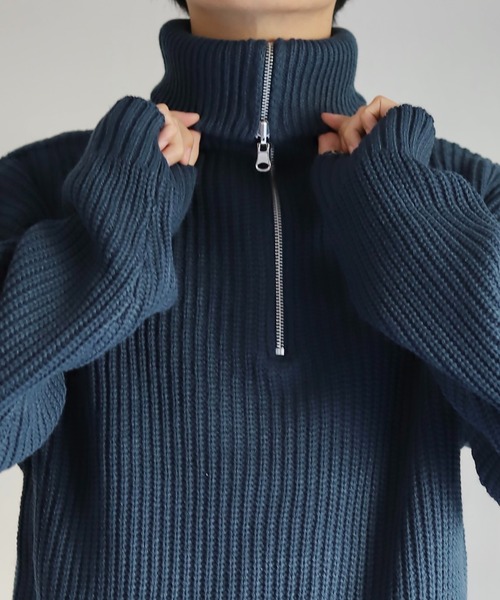 WONDER WONDER（ワンダーワンダー）の「4way ハーフジップ ニット（ニット/セーター・メンズ・ブラック/ブルー・M/L）」の18枚目の写真