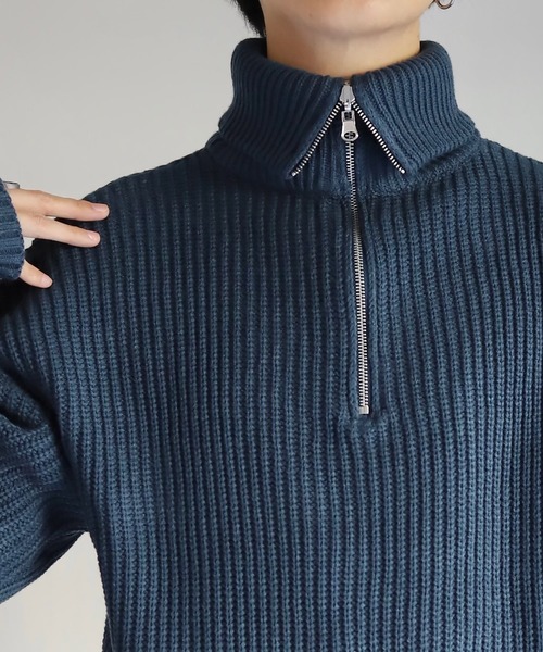 WONDER WONDER（ワンダーワンダー）の「4way ハーフジップ ニット（ニット/セーター・メンズ・ブラック/ブルー・M/L）」の22枚目の写真