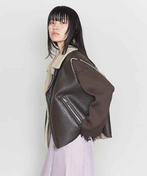 ASTRAET（アストラット）の「＜ASTRAET＞フェイクムートン Wライダース ベスト（ライダースジャケット・レディース・ダークブラウン・FREE）」の7枚目の写真