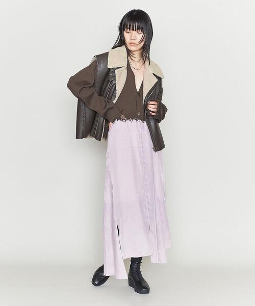 ASTRAET（アストラット）の「＜ASTRAET＞フェイクムートン Wライダース ベスト（ライダースジャケット・レディース・ダークブラウン・FREE）」の8枚目の写真