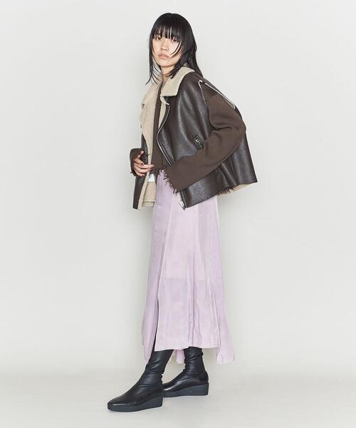 ASTRAET（アストラット）の「＜ASTRAET＞フェイクムートン Wライダース ベスト（ライダースジャケット・レディース・ダークブラウン・FREE）」の9枚目の写真