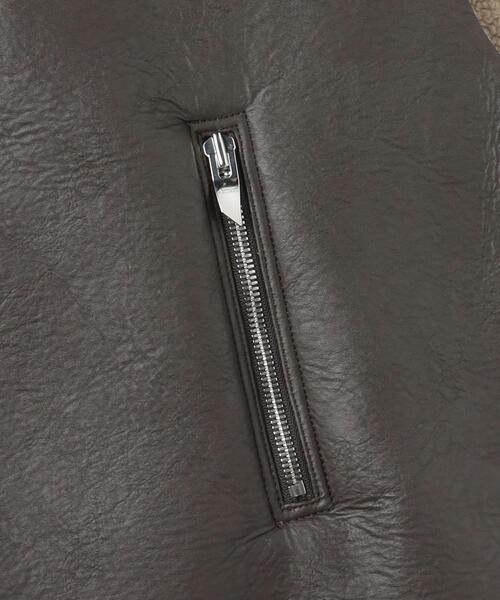 ASTRAET（アストラット）の「＜ASTRAET＞フェイクムートン Wライダース ベスト（ライダースジャケット・レディース・ダークブラウン・FREE）」の14枚目の写真