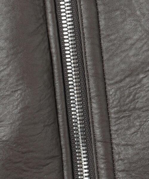 ASTRAET（アストラット）の「＜ASTRAET＞フェイクムートン Wライダース ベスト（ライダースジャケット・レディース・ダークブラウン・FREE）」の18枚目の写真
