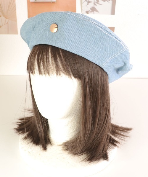 VIBGYOR Women（ヴィブジョー　ウィメン）の「【urge select】デニム ベレー帽（ハンチング/ベレー帽・レディース・ダークブルー/ライトブルー・FREE）」の2枚目の写真
