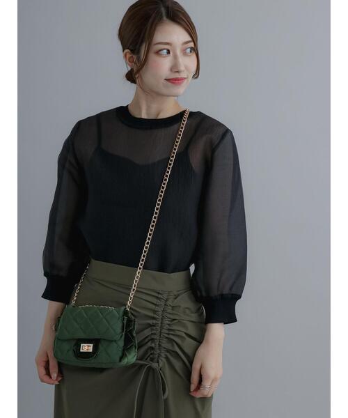 Te chichi（テチチ）の「シアーオーガンジープルオーバー（シャツ/ブラウス・レディース・ブラック/カーキ/チャコールグレー・F）」の18枚目の写真